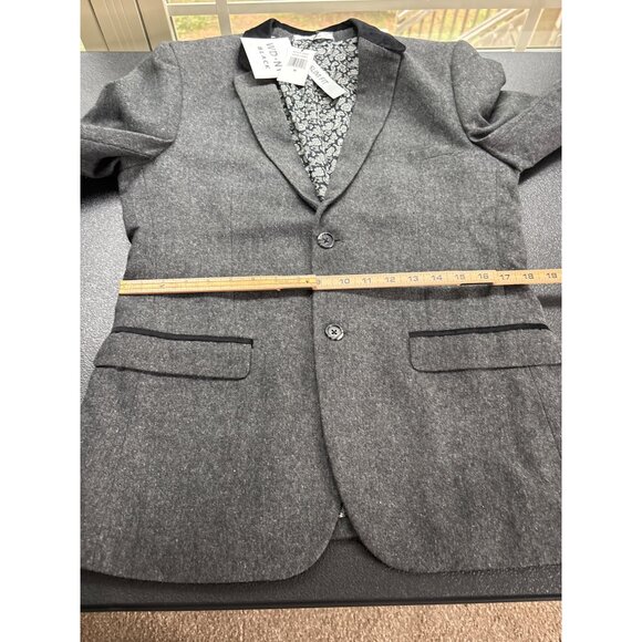 WD.NY Black Mens Charcoal Blazer Jacket With Paisley Lining Size M - Picture 13 of 16